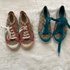 2 pairs coach shoes